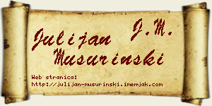 Julijan Mušurinski vizit kartica